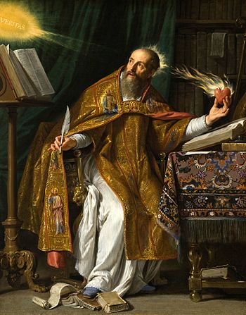 photo of saint Augustine who wrote on faith and infant baptism