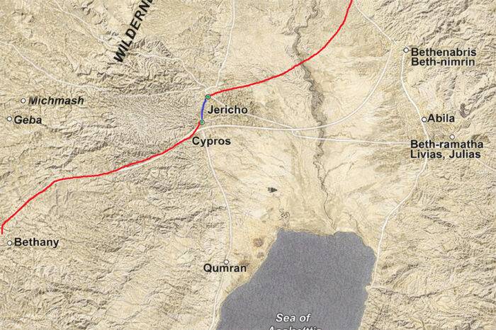 Map of Jericho where Jesus healed Blind Bartimaeus
